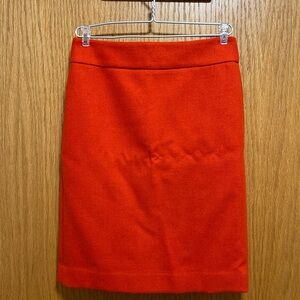 J.Crew Red Orange Pencil Skirt